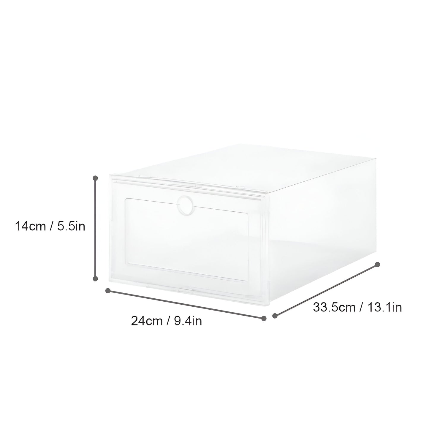 6 Pack Transparent Plastic Shoe Boxes